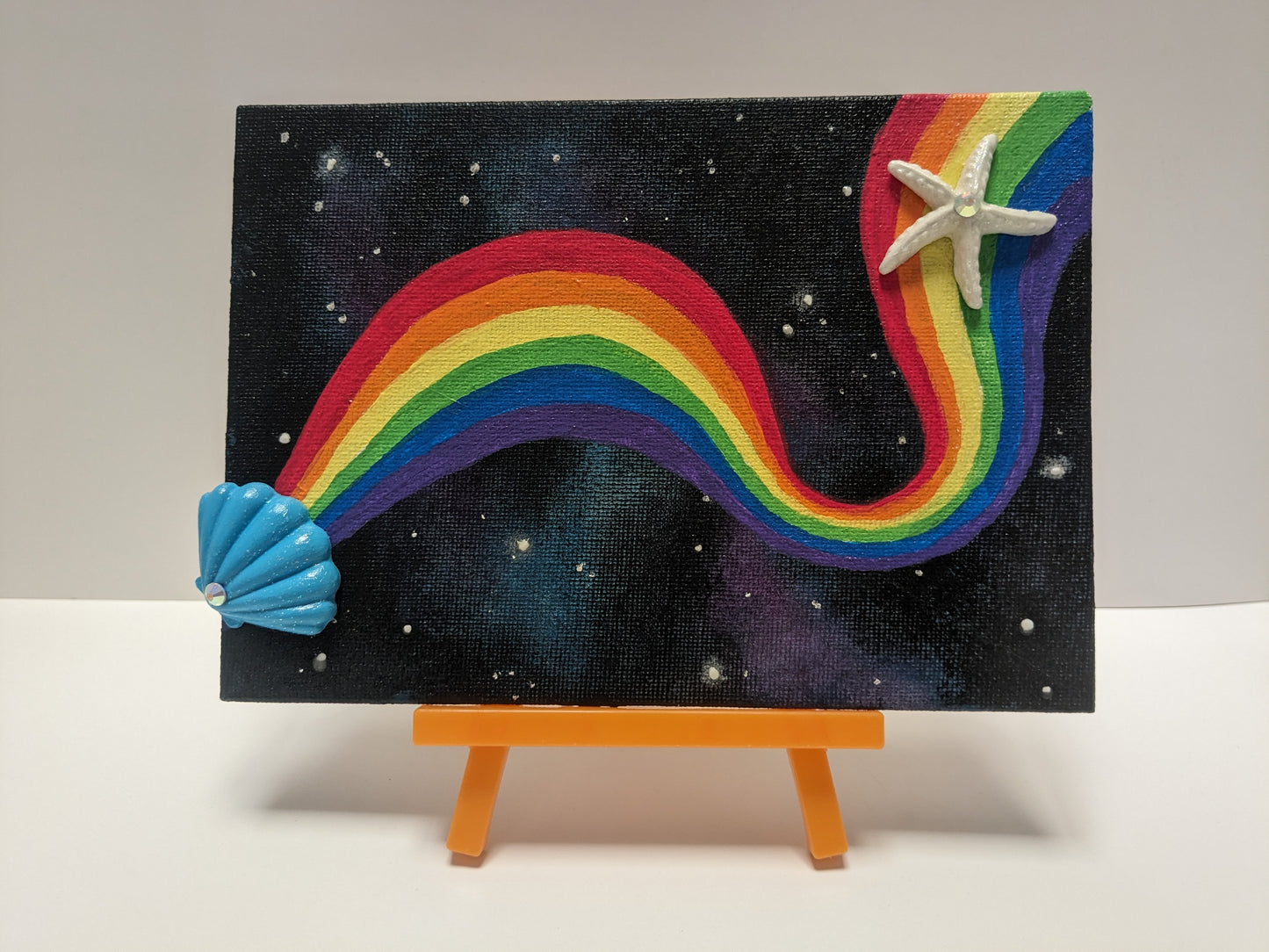 Rainbow Space Starfish Painting (Glow In the Dark)