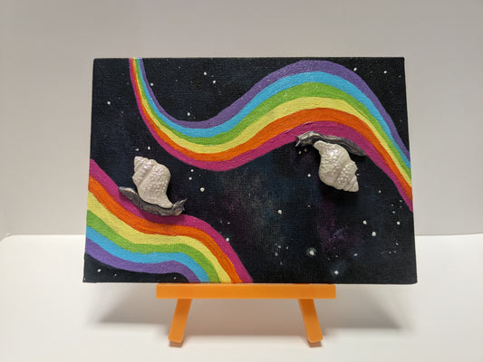 Rainbow Space Snails Painting