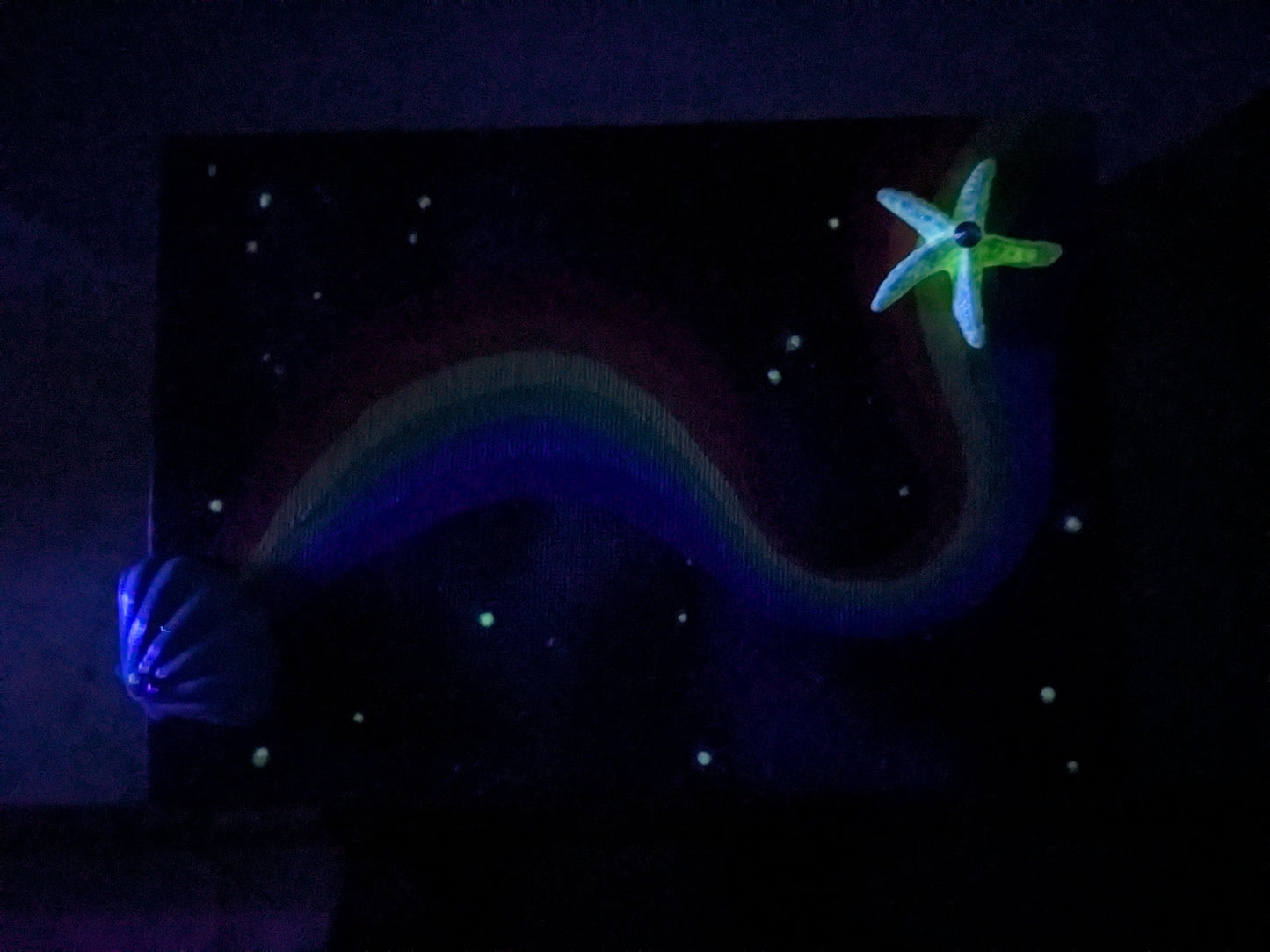 Rainbow Space Starfish Painting (Glow In the Dark)