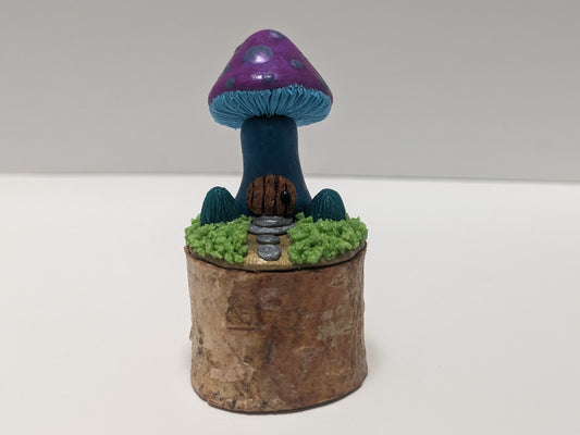 Purple and Teal Mushroom Fairy Cottage