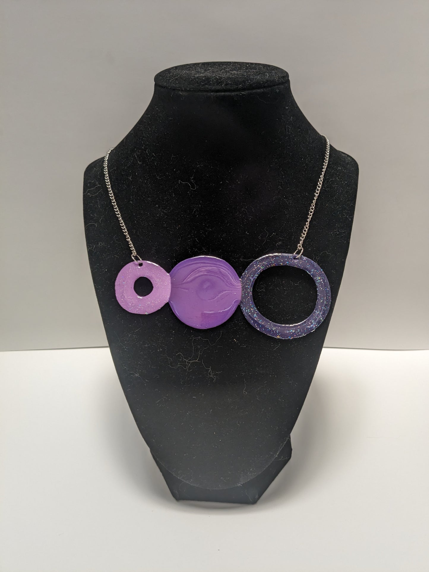 Modern Abstract Necklace - Purple Sparkle