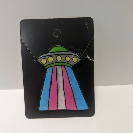 UFO Trans Flag Pin